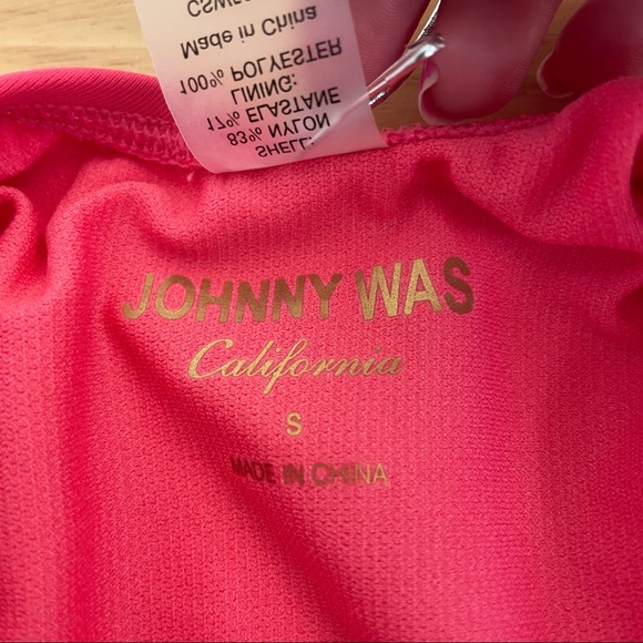 Johnny Was Mariposa One Piece Swimsuit Pink Embroidered Size Small - Picture 12 of 12